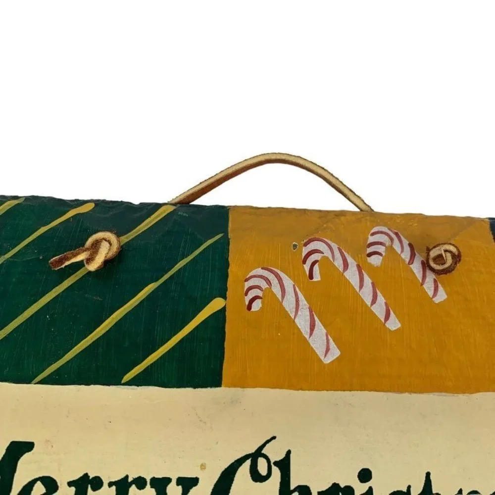 Plain Jane Merry Christmas Painted Slate Sign Preserved New Orleans Roof Tile‎